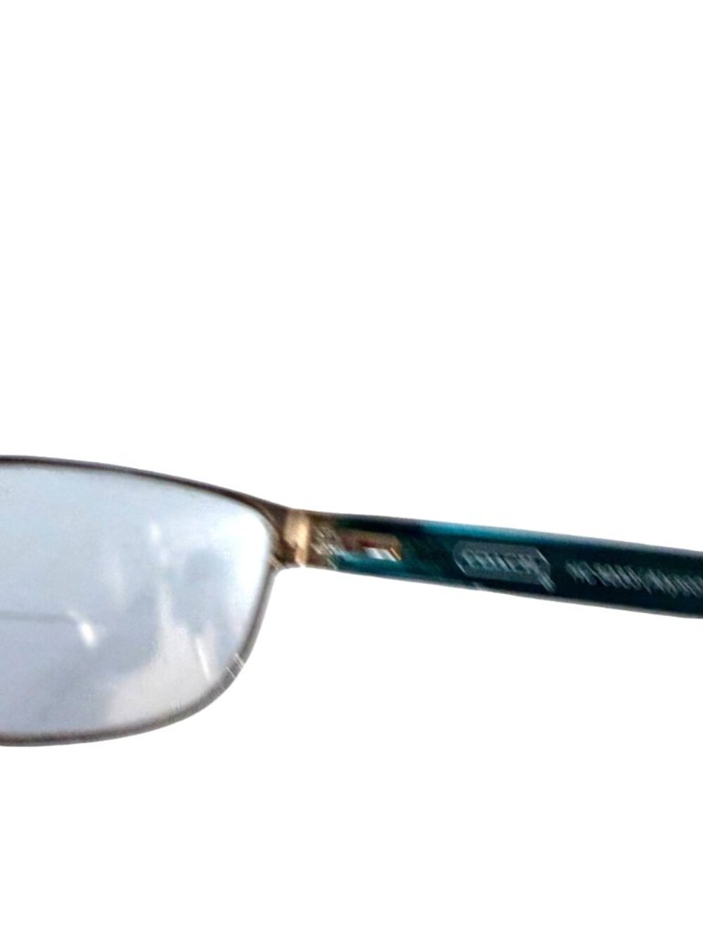 Coach HC5033 Alyson Frames Only Eyeglasses Satin Silver Frame Teal Black Arms - Picture 7 of 8